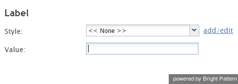 Form builder Label component settings