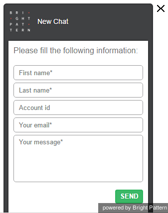Chat survey for the customer to complete