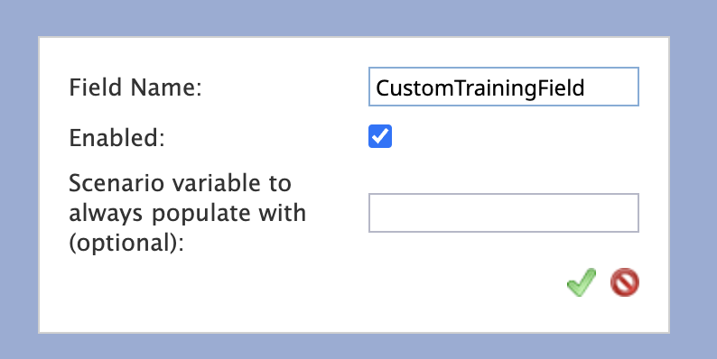 Custom Reporting Fields Dialog