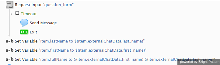 Add Variable blocks to the Request Input block