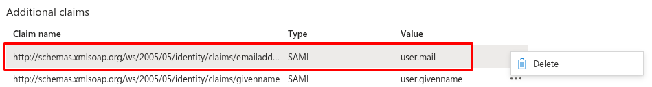 ADSSO remove user.mail additional claim.png