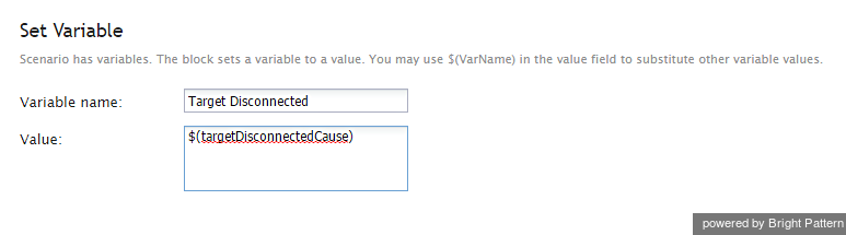 Editing the Set Variable settings