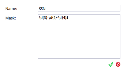Use text masking to hide social security numbers