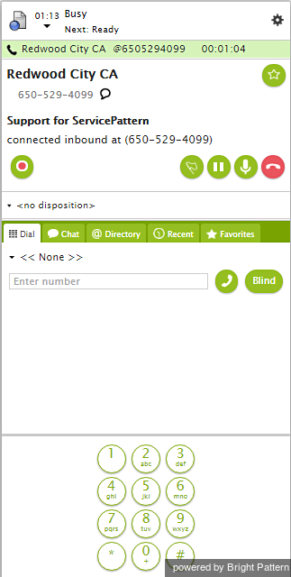 Zendesk softphone with dialpad shown