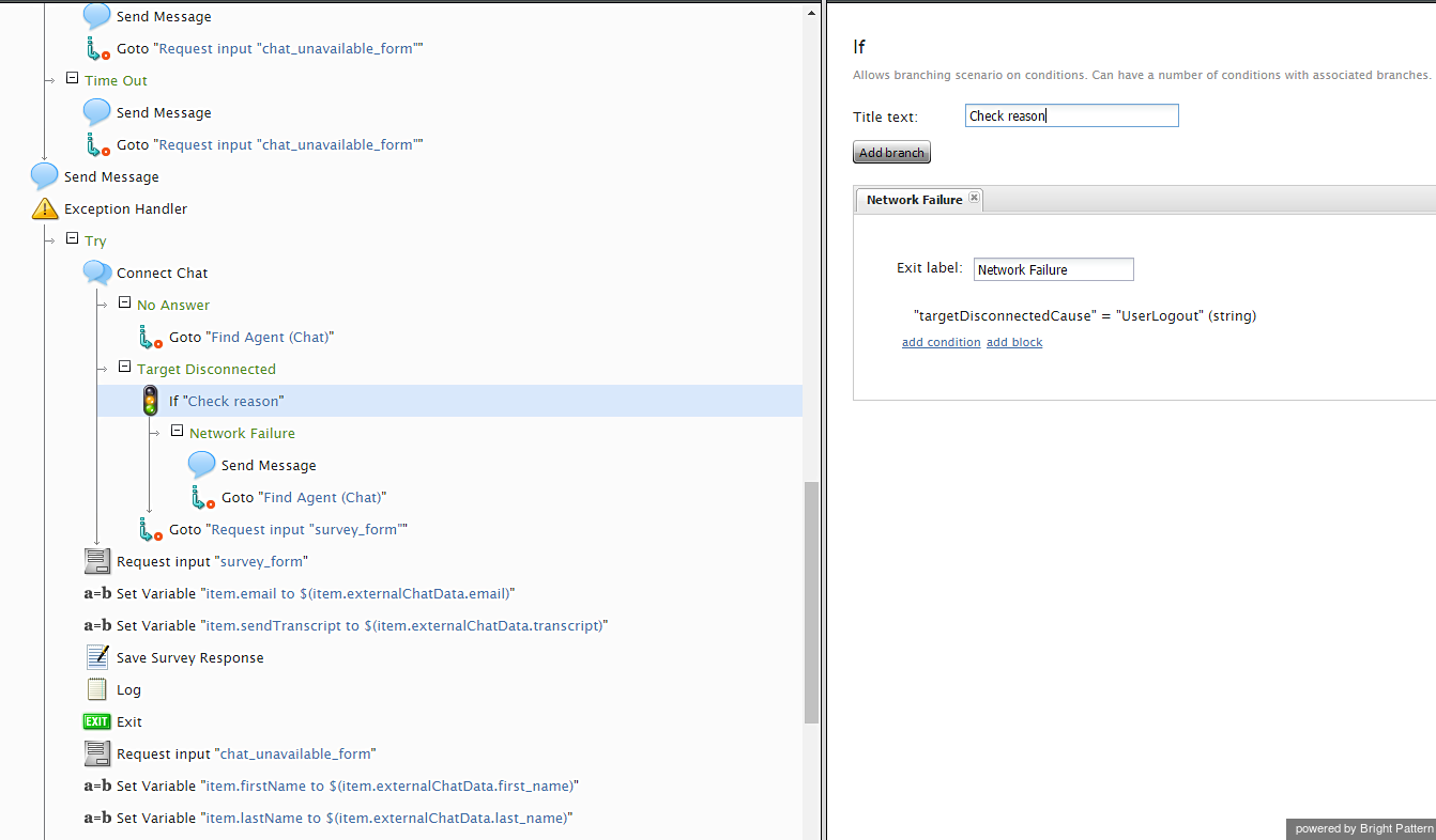 Target Disconnected variable being used with an If block