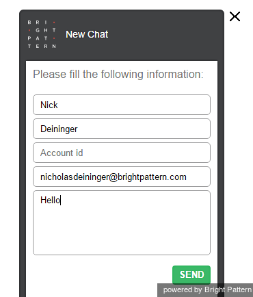 A customer initiates a chat