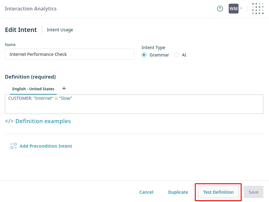 Ai-summary agent-assist intent-studio test-definition-highlighted.png